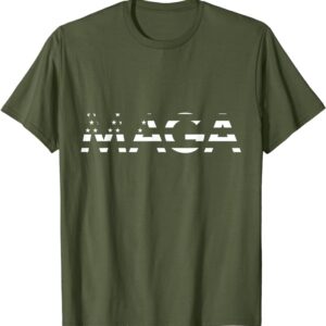 Stylized Trump MAGA American Flag MAGA America First MAGA T-Shirt